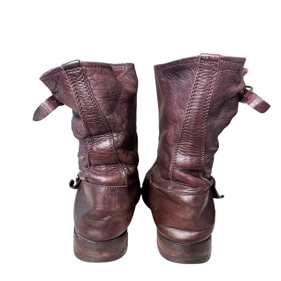 Frye | Brown Leather Veronica Short Slouch Boots Size 9 - Picture 3 of 16